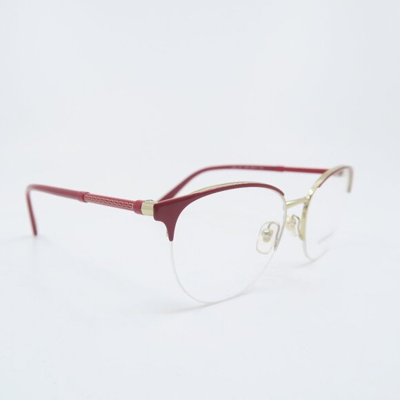 Versace MOD. 1247 1408 52mm Red and Gold Semi Rimless, New Women's Eyeglasses. - Picture 3 of 8